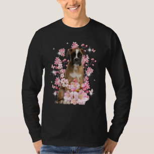 Cute Boxer Mom Flower Happy Mother s Day Love Dog T-Shirt