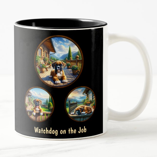 Cute Boxer Puppy  Two-Tone Coffee Mug (Creator Uploaded)