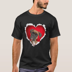 Cute Boxer Rose Heart Valentines Day Couple Men Wo T-Shirt
