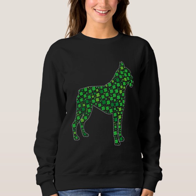 Cute Boxer Saint Patrick S Day Dogs Dad Mum Sweatshirt (Front)