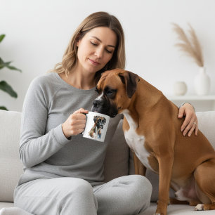 Cute Boxer Watercolor Portrait Personalise Mug