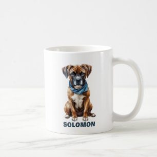 Cute Boxer wearing a Scarf Personalised Coffee Mug