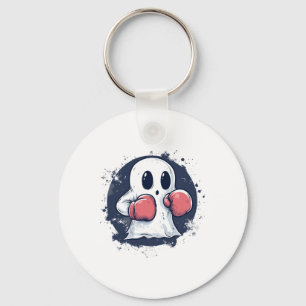 Cute Boxing Ghost Art Key Ring
