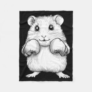 Cute Boxing Hamster  Fleece Blanket