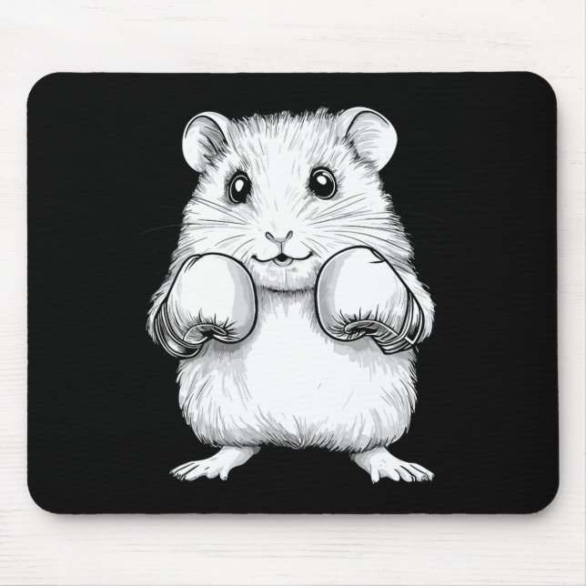 Cute Boxing Hamster  Mouse Pad (Front)
