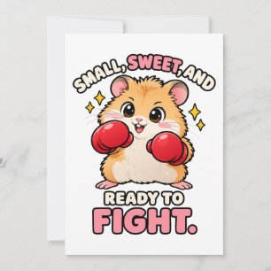 Cute boxing hamster ready to fight invitation