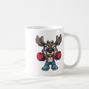Cute Boxing Moose Coffee Mug