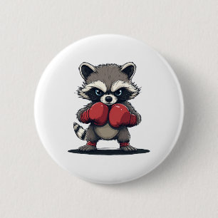 Cute Boxing Racoon Costume For Sport And Gloves L 6 Cm Round Badge
