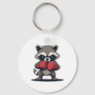 Cute Boxing Racoon Costume For Sport And Gloves L Key Ring