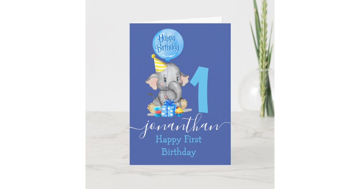 cute boy 1st birthday card | Zazzle