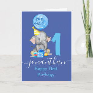 cute boy 1st birthday card