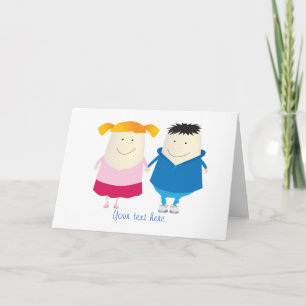 cute boy and girl holiday card
