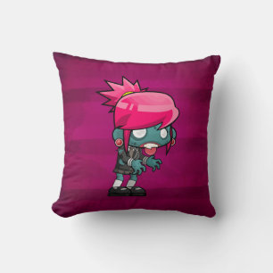 Cute Boy and Girl Zombie Illustration Cushion
