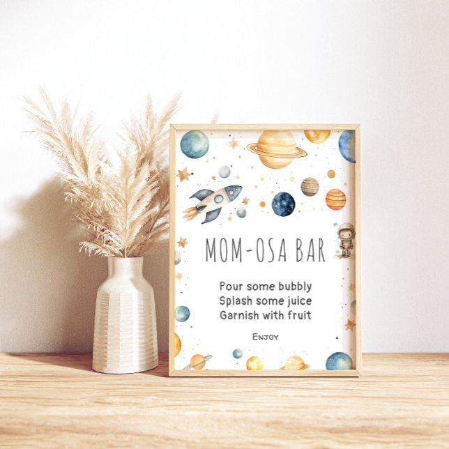 Cute Boy Astronaut Space Baby Shower Poster (Creator Uploaded)