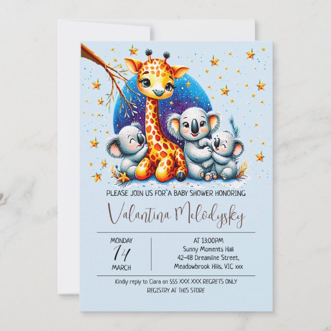 Cute  boy baby shower Invitation (Front)