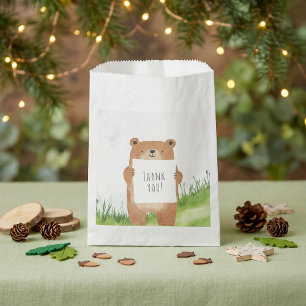 Cute boy Bear with Thank You Favour Bag