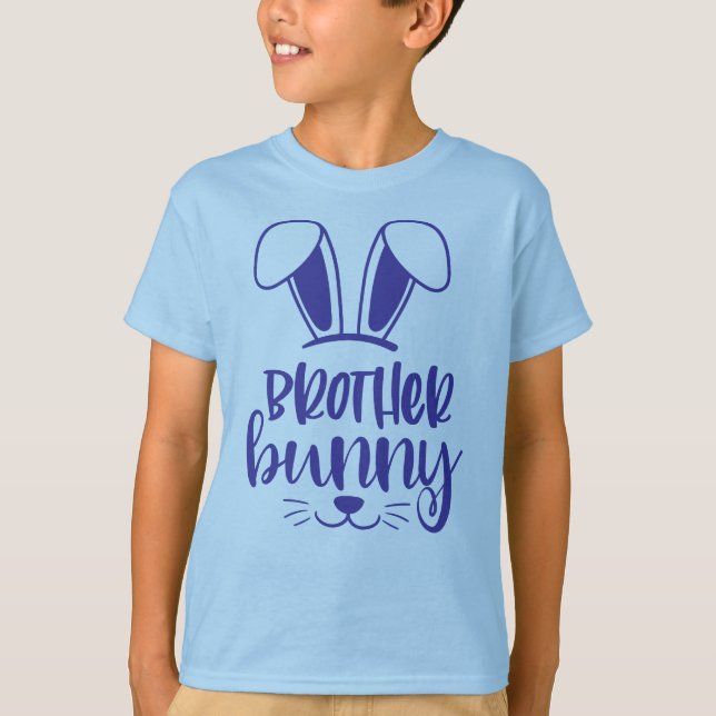 Cute Boy Brother Bunny Easter T-Shirt (Front)