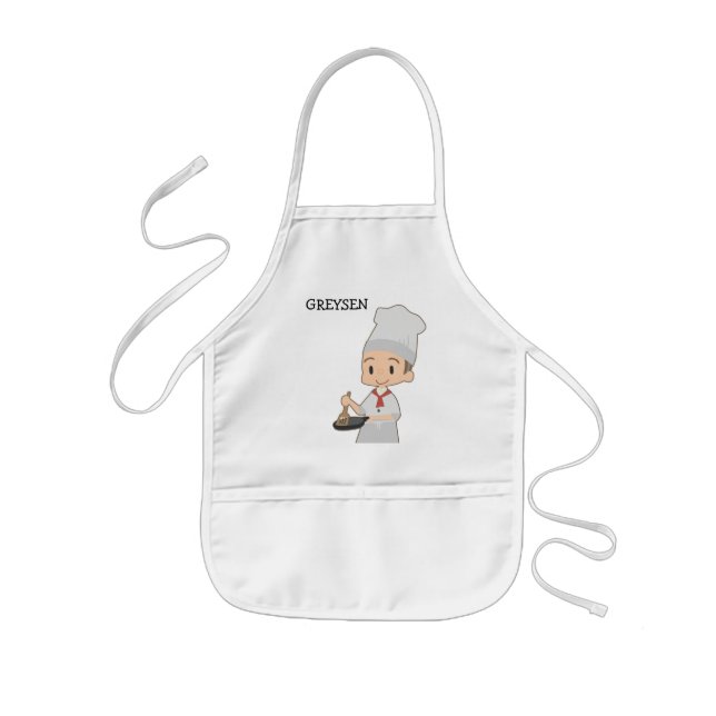 Cute Boy Chef Kids Apron (Front)