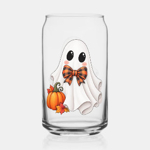 Cute Boy Ghost Halloween Can Glass