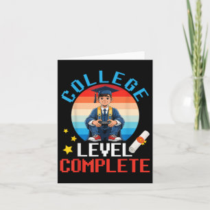Cute Boy Graduation Gamer College Level Complete S Card
