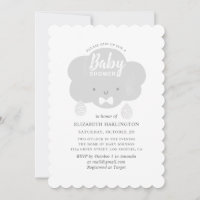 Cute boy grey cloud. Funny grey baby shower rain