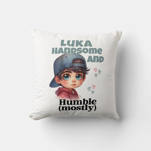 Cute Boy Handsome And Humble Cushion (Front)