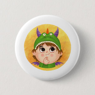 Cute boy in a Dragon costume 6 Cm Round Badge
