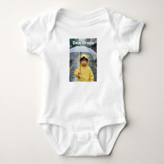 Cute Boy in Yellow Bear Raincoat Rainy Day Baby Bo Bodysuit