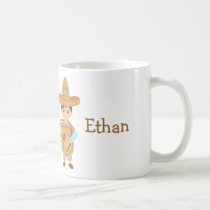 Cute boy Mexican Sombrero Hat Guitar Fiesta Coffee Mug