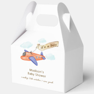 Cute Boy Minimal Aviator Airplane Baby Shower  Favour Box