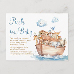 Cute Boy Noah's Ark Baby Shower Books For Baby Postcard