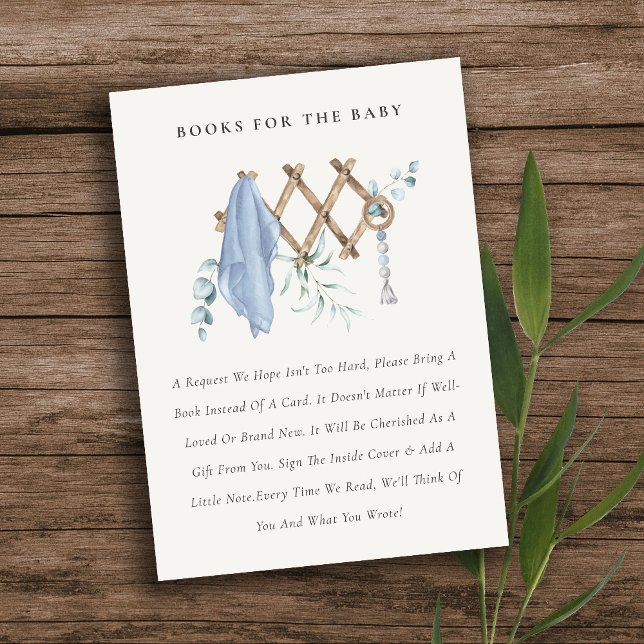 Cute Boy Nursery Essential Books For Baby Shower Enclosure Card (Creator Uploaded)