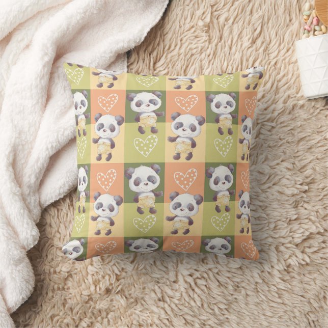 Cute Boy Panda Bear  Cushion (Blanket)