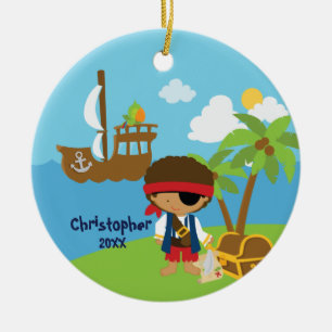 Cute Boy Pirate Christmas Ornament