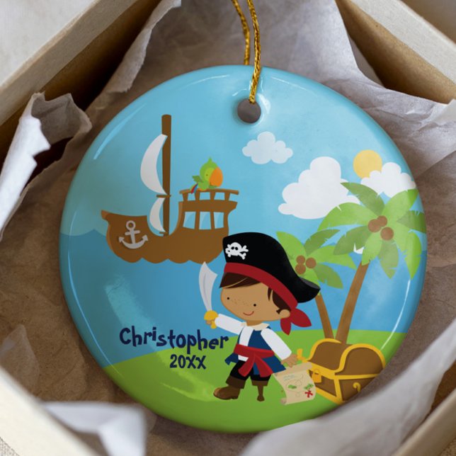 Cute Boy Pirate Christmas Ornament (Creator Uploaded)