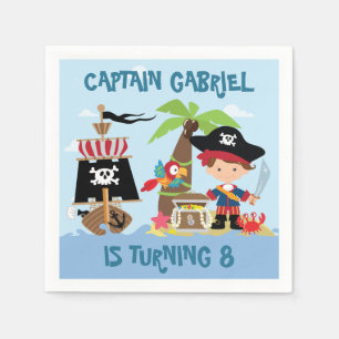 Cute Boy Pirate Party Paper Napkins