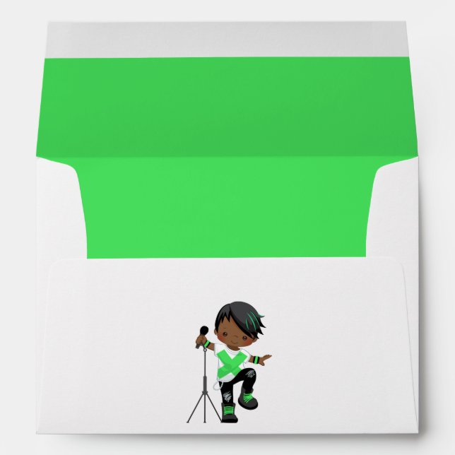 Cute Boy Rock Star Envelope (Back (Bottom))