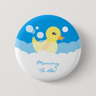 Cute Boy Rubber Ducky Baby Shower 6 Cm Round Badge