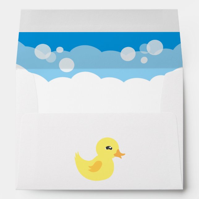 Cute Boy Rubber Ducky Baby Shower Envelope (Back (Bottom))
