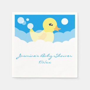 Cute Boy Rubber Ducky Baby Shower Napkin