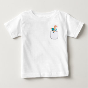 Cute Boy Searching I Vector Pocket Design T-Shirt