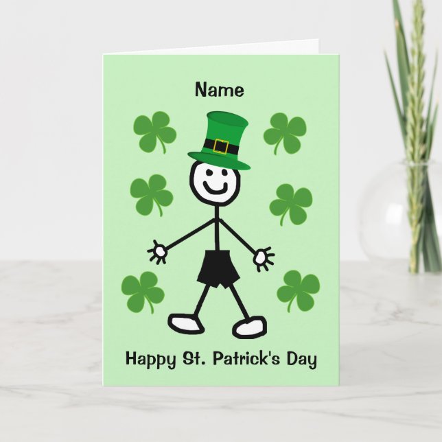 Cute Boy St Patrick's Day Card (Front)