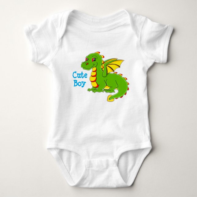 Cute Boy T-Shirt with dragon image Baby Bodysuit (Front)