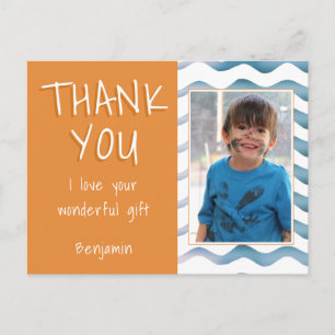 Cute Boy Thank you Birthday Photo Postcard