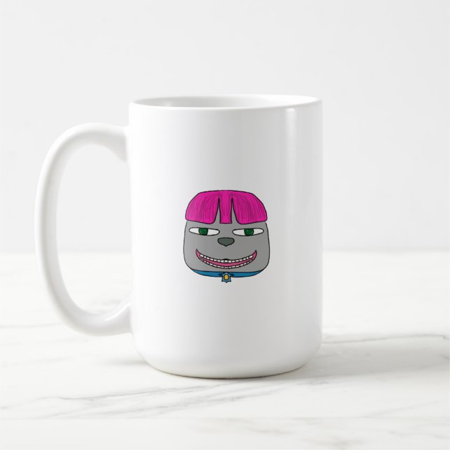 Cute Boy with Pink Hair and Playful Expressionss Coffee Mug (Left)