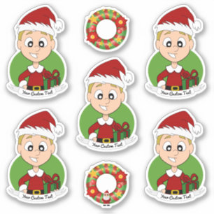 Cute boy with short blond hair Christmas Sticker
