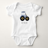 Cute Boys Blue Farm Tractor with Name