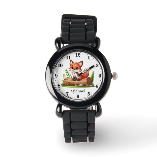Cute boys fox lovers add name  watch (Front)