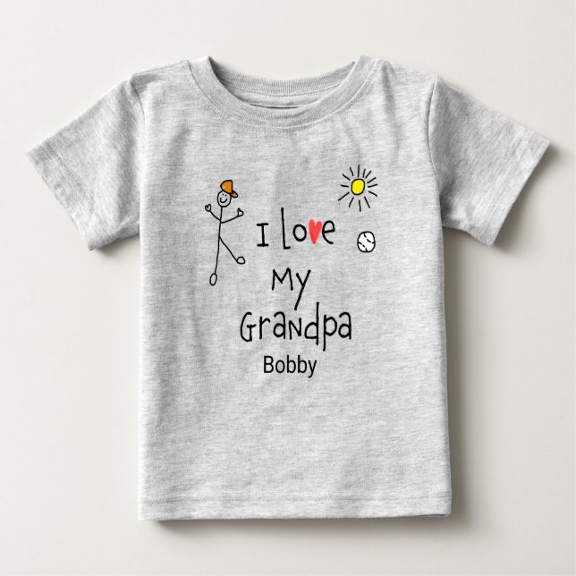 Cute Boys I love My Grandpa Baby Tee (Front)
