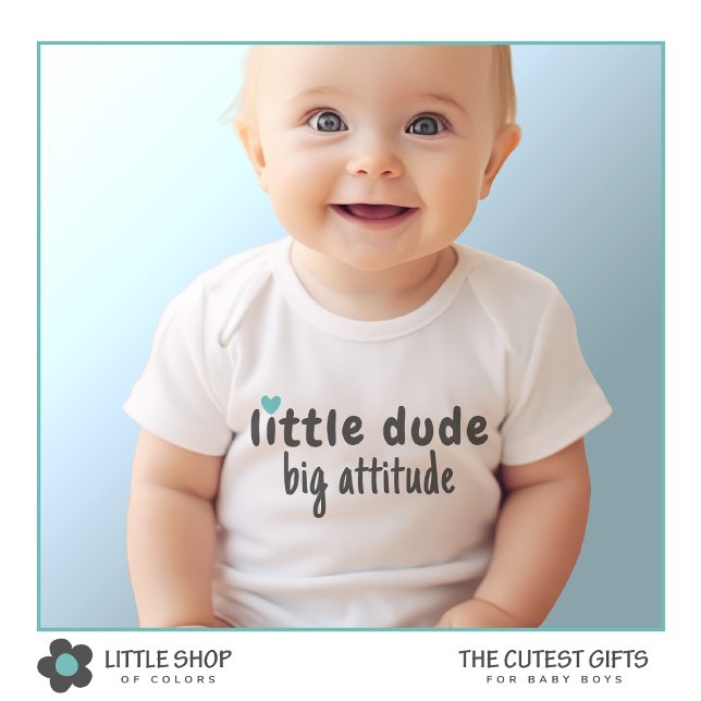 Cute Boys Little Dude Baby Bodysuit (Creator Uploaded)